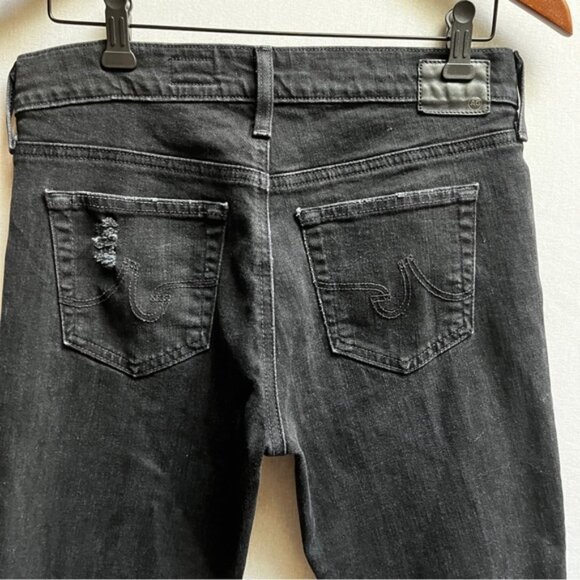 AG Adriano Goldschmied Black Beau Slouchy Distressed Skinny Women's Jeans Sz 26R - Picture 6 of 14